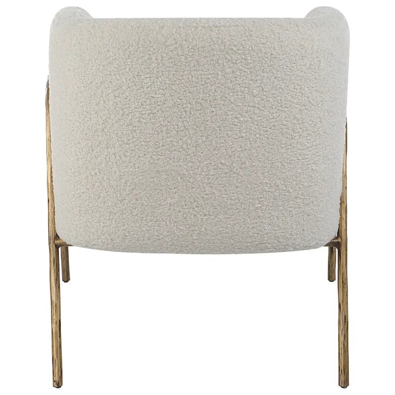 Lounge-Sessel aus cremefarbenem Lammfell - 27 Zoll breit x 28.5 Zoll hoch x 27 Zoll tief