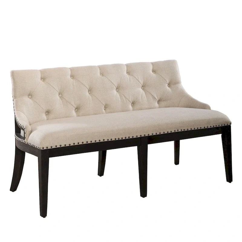 Banc de salle à manger rembourré noir de style ferme américaine