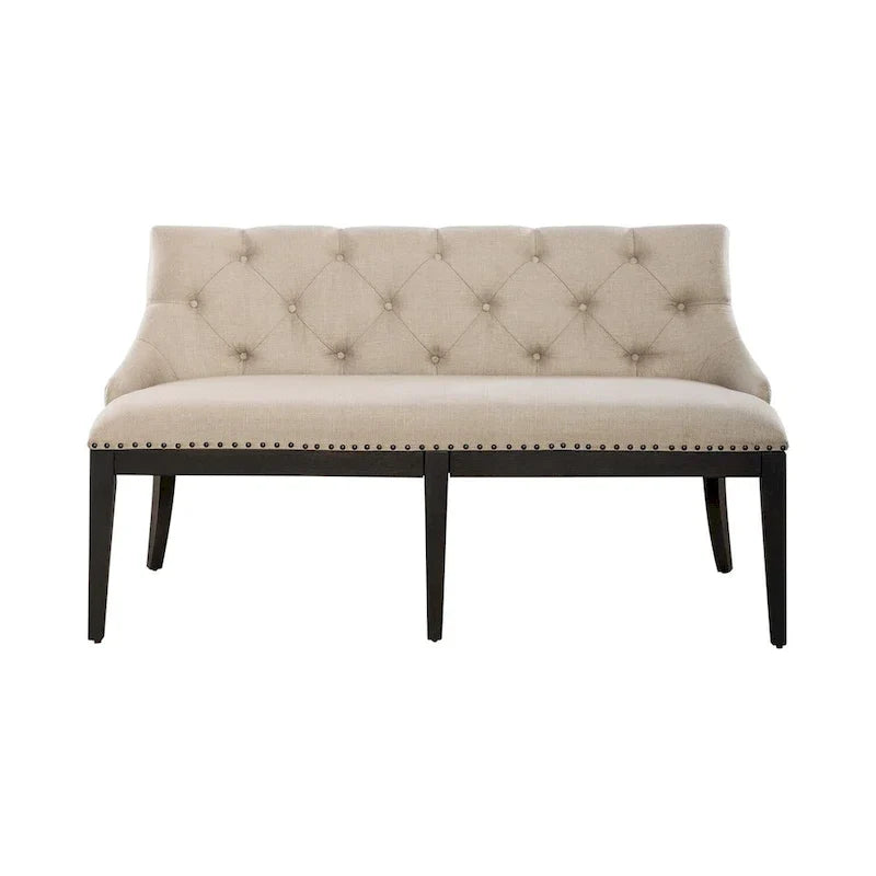 Banc de salle à manger rembourré noir de style ferme américaine