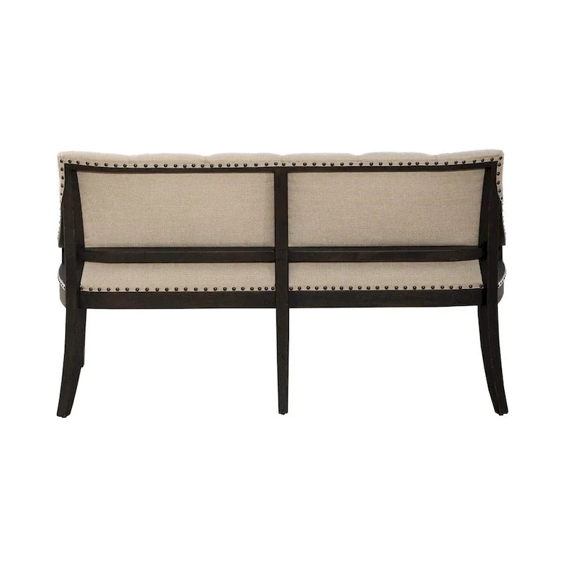 Banc de salle à manger rembourré noir de style ferme américaine