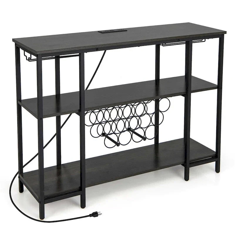 Armoire à vin et étagère de bar — table de présentation pour boissons et verres (comprend...) — Voir les détails