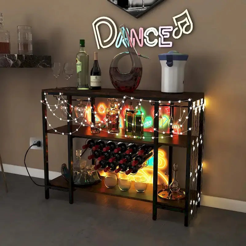Armoire à vin et étagère de bar — table de présentation pour boissons et verres (comprend...) — Voir les détails