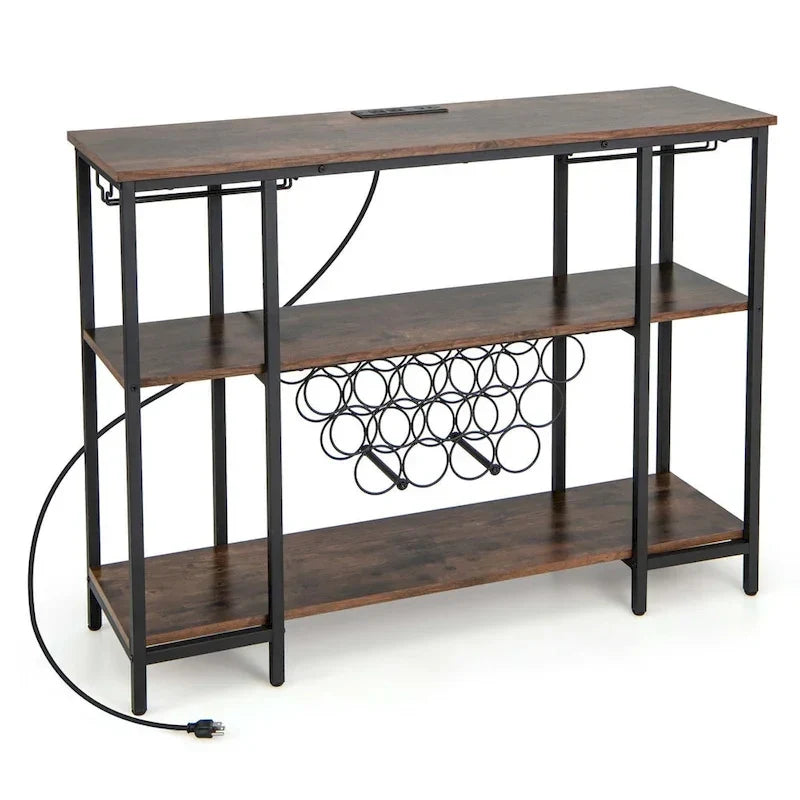 Armoire à vin et étagère de bar — table de présentation pour boissons et verres (comprend...) — Voir les détails