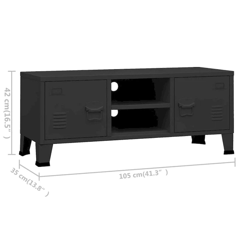 Armario para TV/panel de control de TV/armario auxiliar/mueble de TV/centro multimedia para el hogar/armario/armario metálico - 41.3 x 13.8 x 16.5 XL