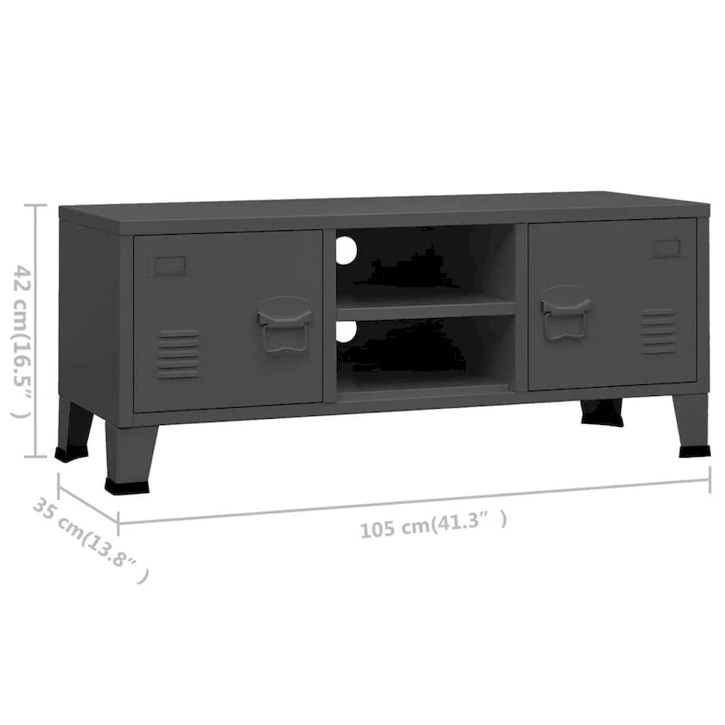 Armario para TV/panel de control de TV/armario auxiliar/mueble de TV/centro multimedia para el hogar/armario/armario metálico - 41.3 x 13.8 x 16.5 XL