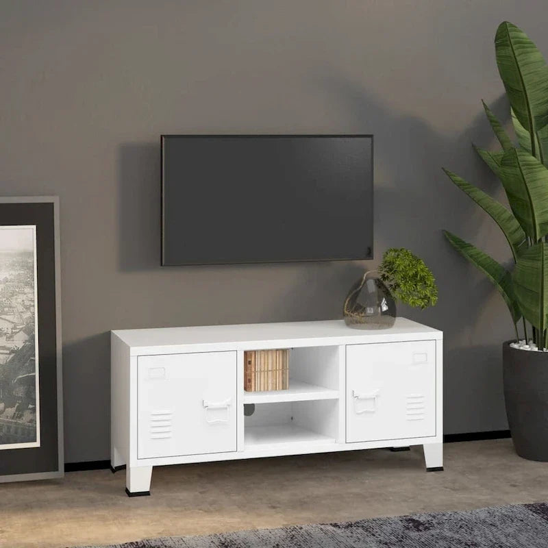Armario para TV/panel de control de TV/armario auxiliar/mueble de TV/centro multimedia para el hogar/armario/armario metálico - 41.3 x 13.8 x 16.5 XL
