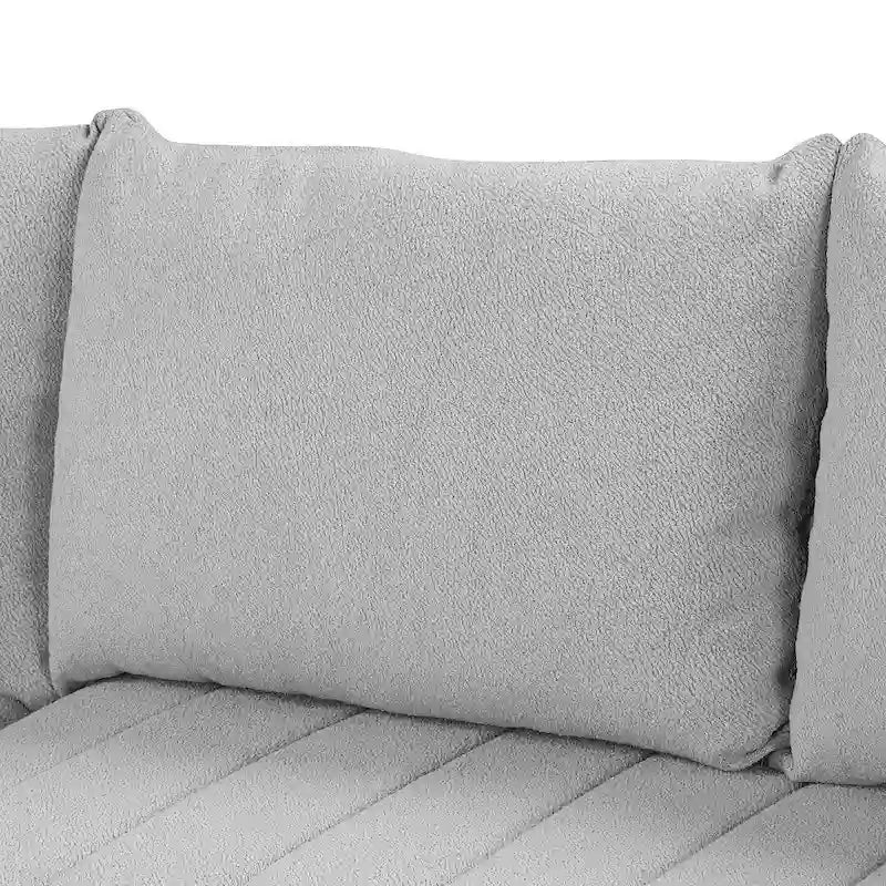 Sofá seccional cama tapizado con otomana de almacenamiento móvil, sofá cama seccional extraíble en forma de L