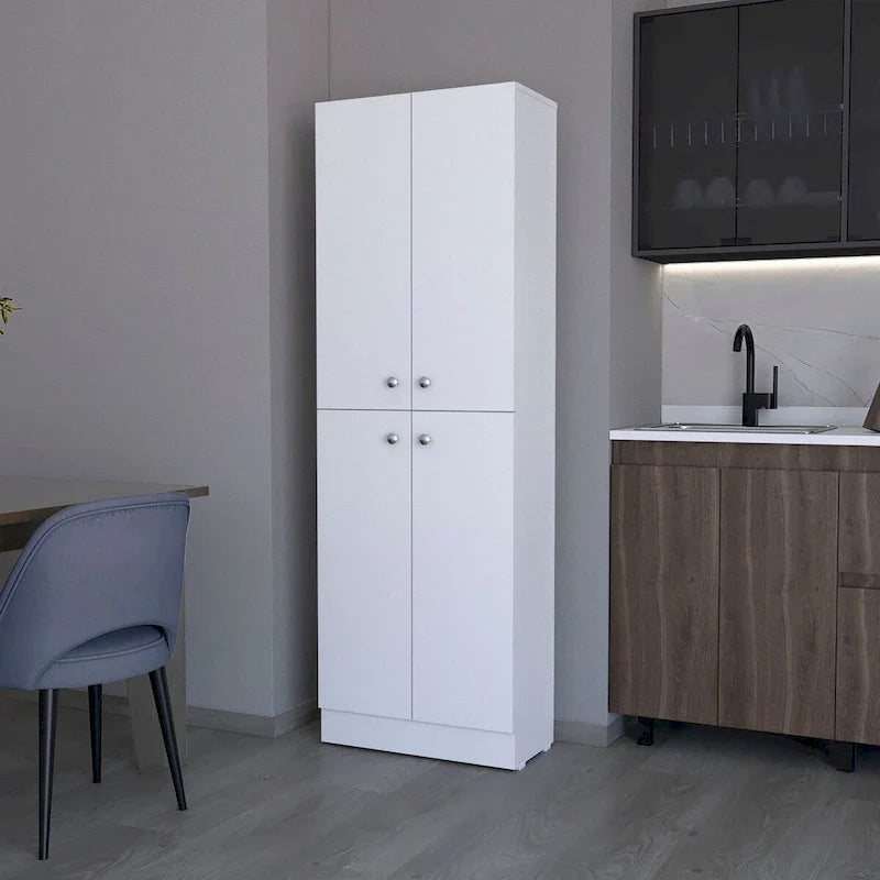 Armoire de rangement à 4 portes et 5 niveaux avec étagères dissimulées — Aucune donnée disponible