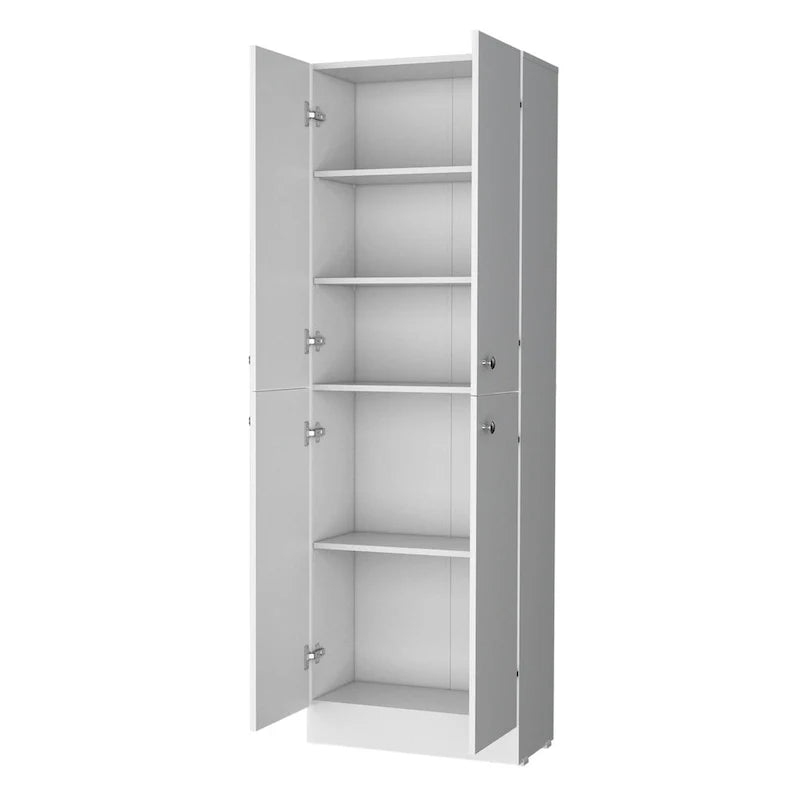 Armoire de rangement à 4 portes et 5 niveaux avec étagères dissimulées — Aucune donnée disponible