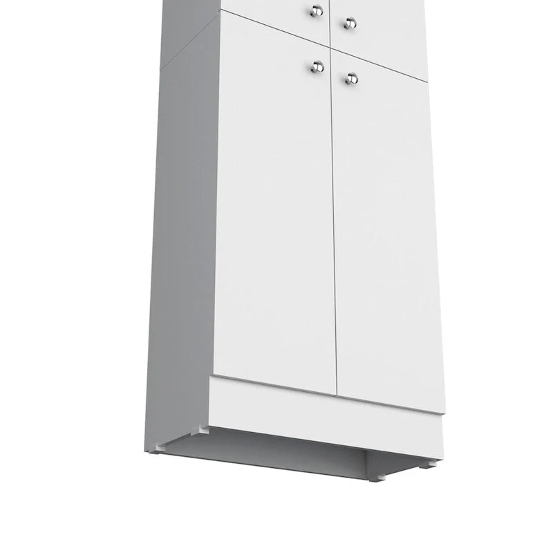 Armoire de rangement à 4 portes et 5 niveaux avec étagères dissimulées — Aucune donnée disponible