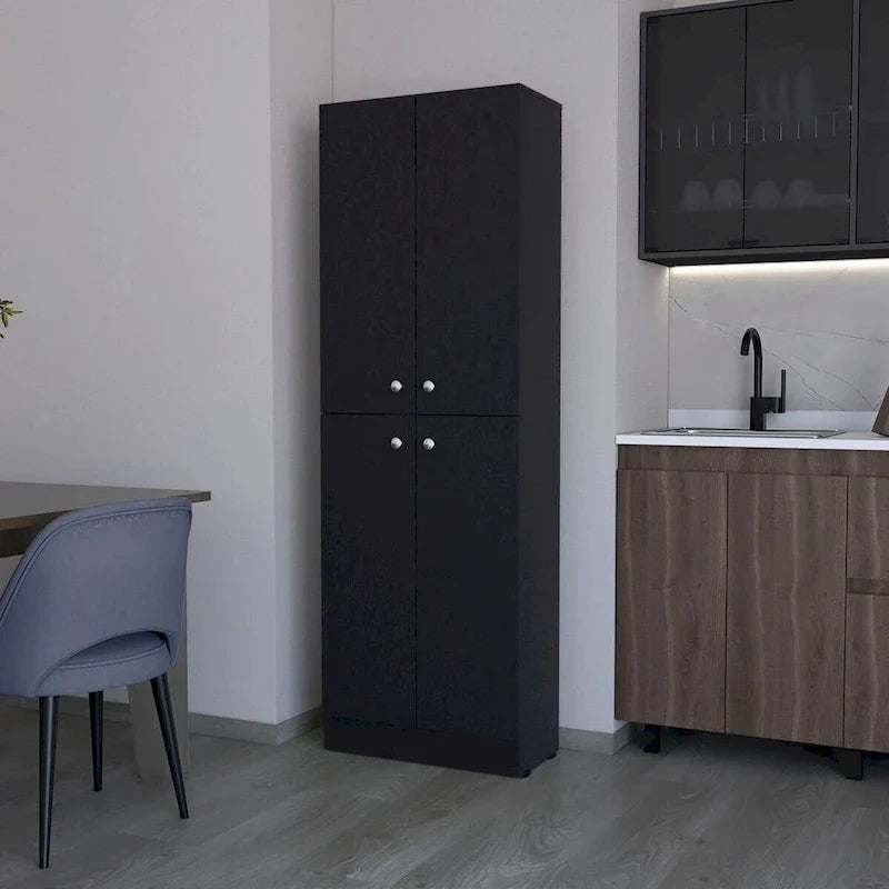 Armoire de rangement à 4 portes et 5 niveaux avec étagères dissimulées — Aucune donnée disponible