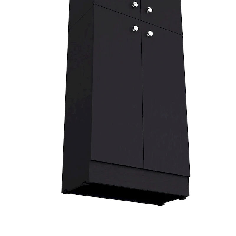 Armoire de rangement à 4 portes et 5 niveaux avec étagères dissimulées — Aucune donnée disponible