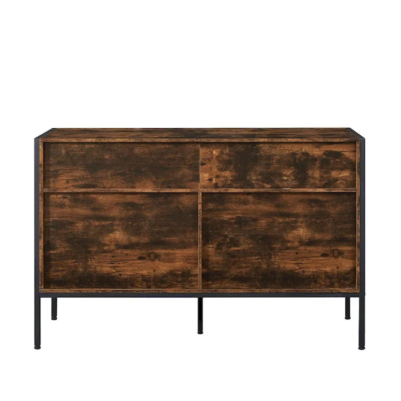 Cómoda de madera con 7 cajones, armario de almacenamiento de madera para dormitorio, armario ropero sólido con resistente estructura de acero