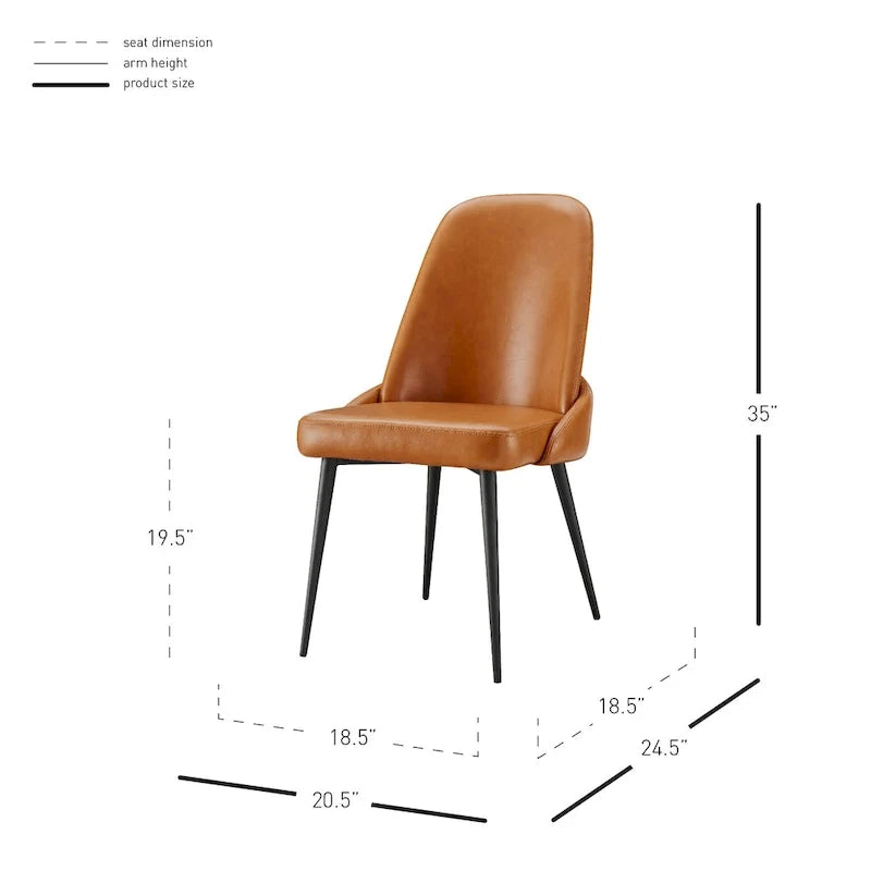 Chaises de salle à manger en cuir PU (lot de 2)