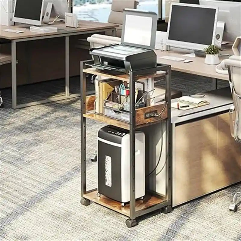 Soporte móvil para impresora de 3 niveles - 19D x 14W x 40H
