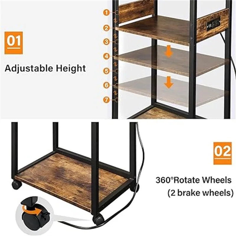 Soporte móvil para impresora de 3 niveles - 19D x 14W x 40H