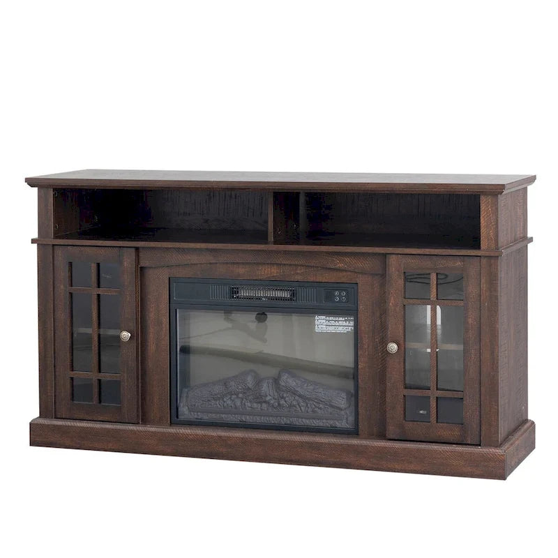 Mueble para TV con chimenea eléctrica y control remoto