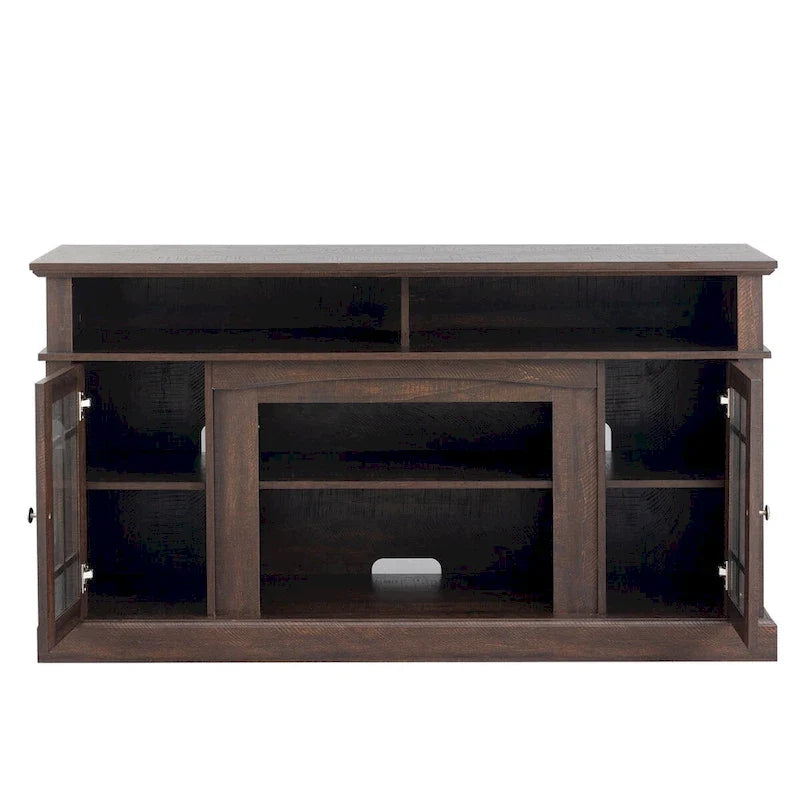 Mueble para TV con chimenea eléctrica y control remoto