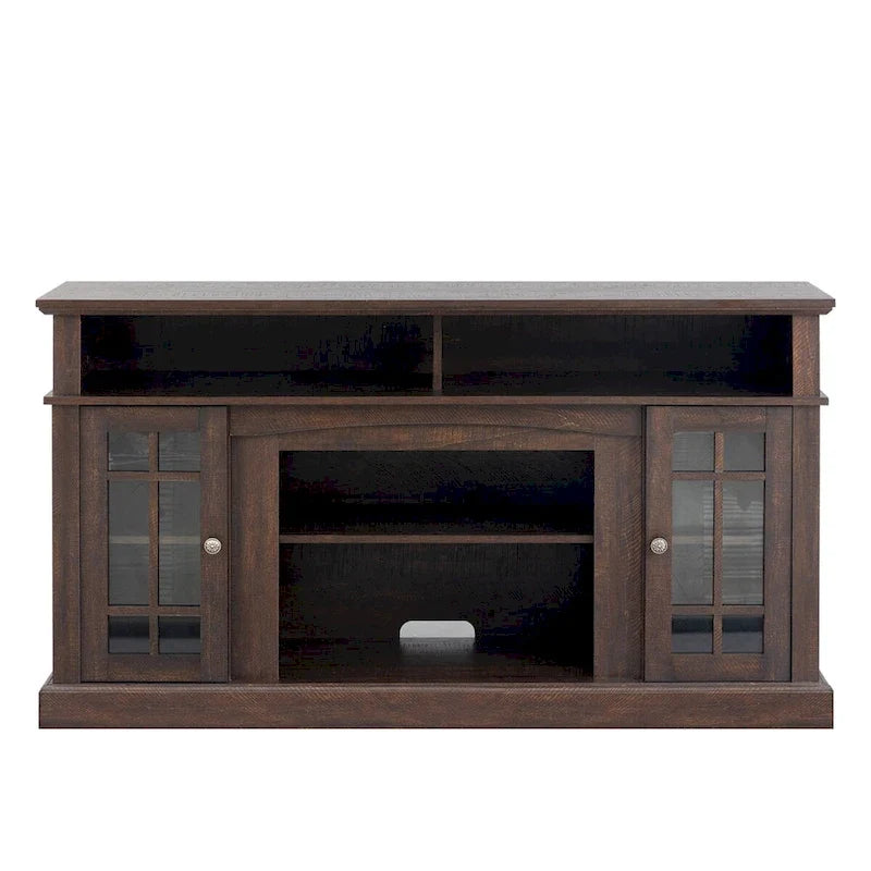 Mueble para TV con chimenea eléctrica y control remoto