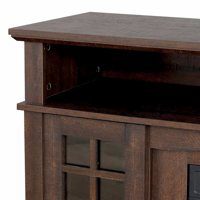 Mueble para TV con chimenea eléctrica y control remoto