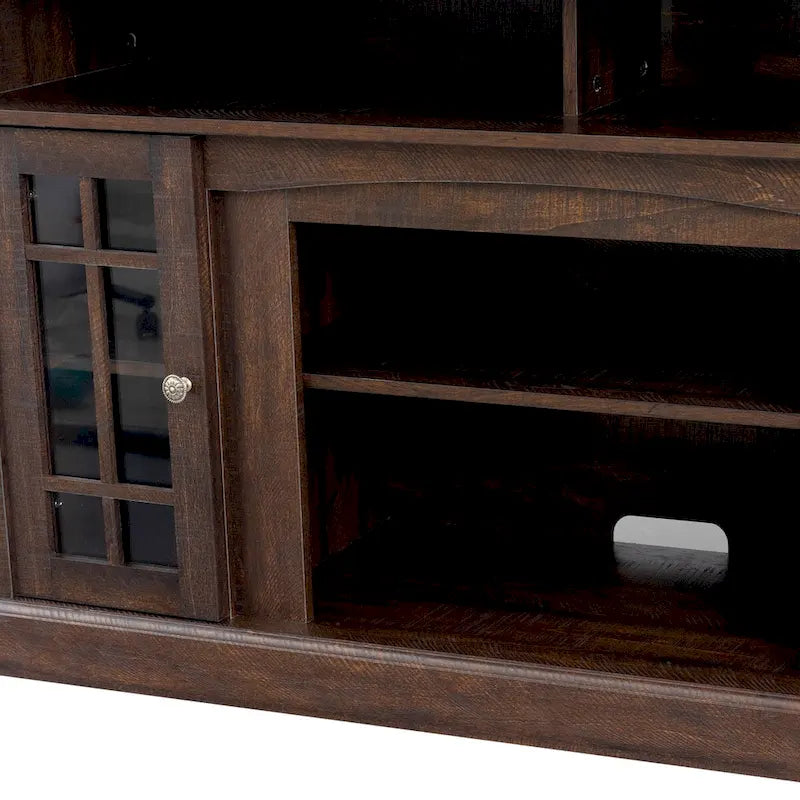 Mueble para TV con chimenea eléctrica y control remoto