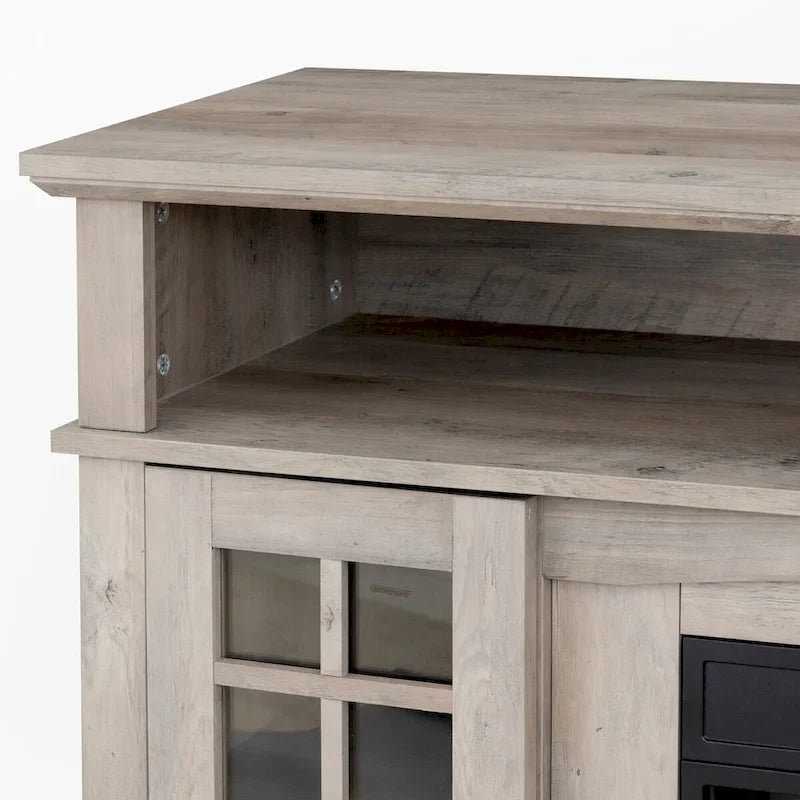 Mueble para TV con chimenea eléctrica y control remoto