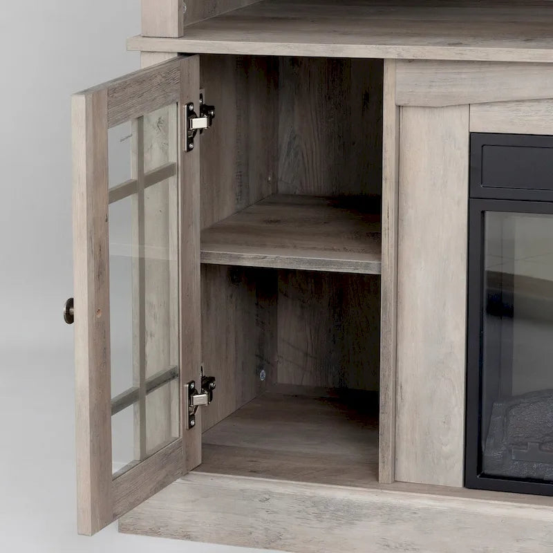 Mueble para TV con chimenea eléctrica y control remoto