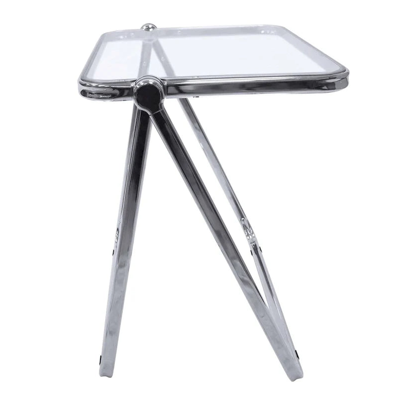 Table d’appoint pliante carrée en plastique avec cadre en fer