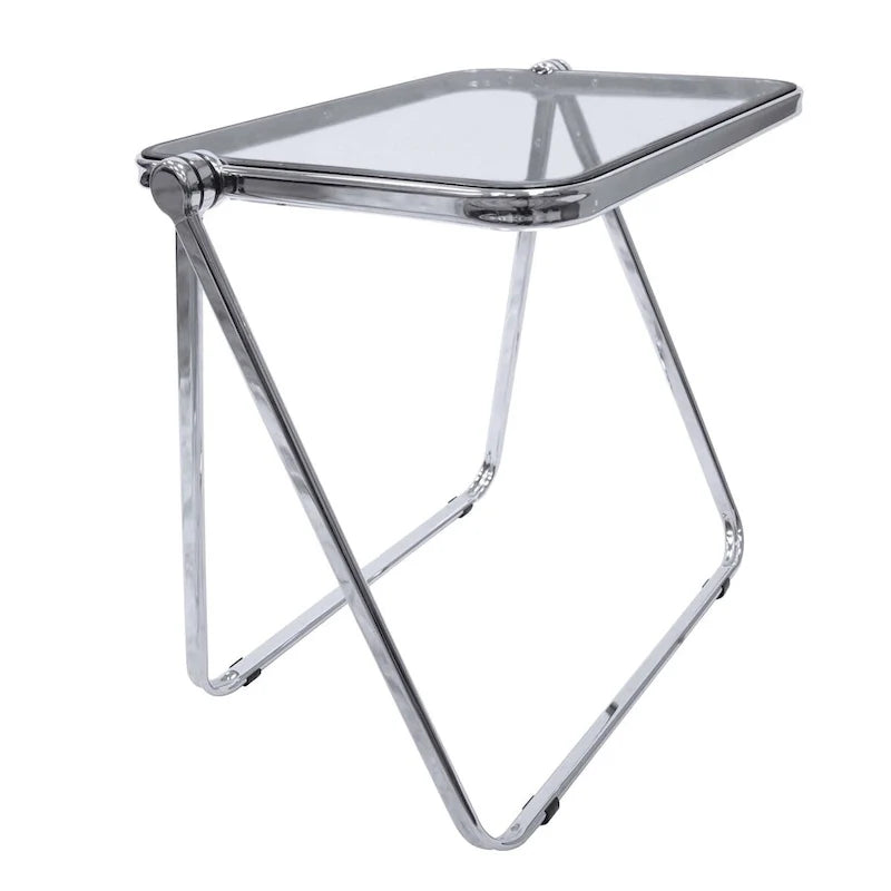 Table d’appoint pliante carrée en plastique avec cadre en fer