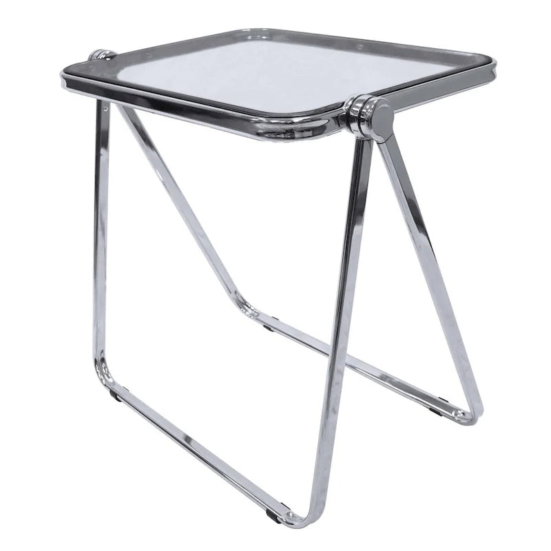 Table d’appoint pliante carrée en plastique avec cadre en fer