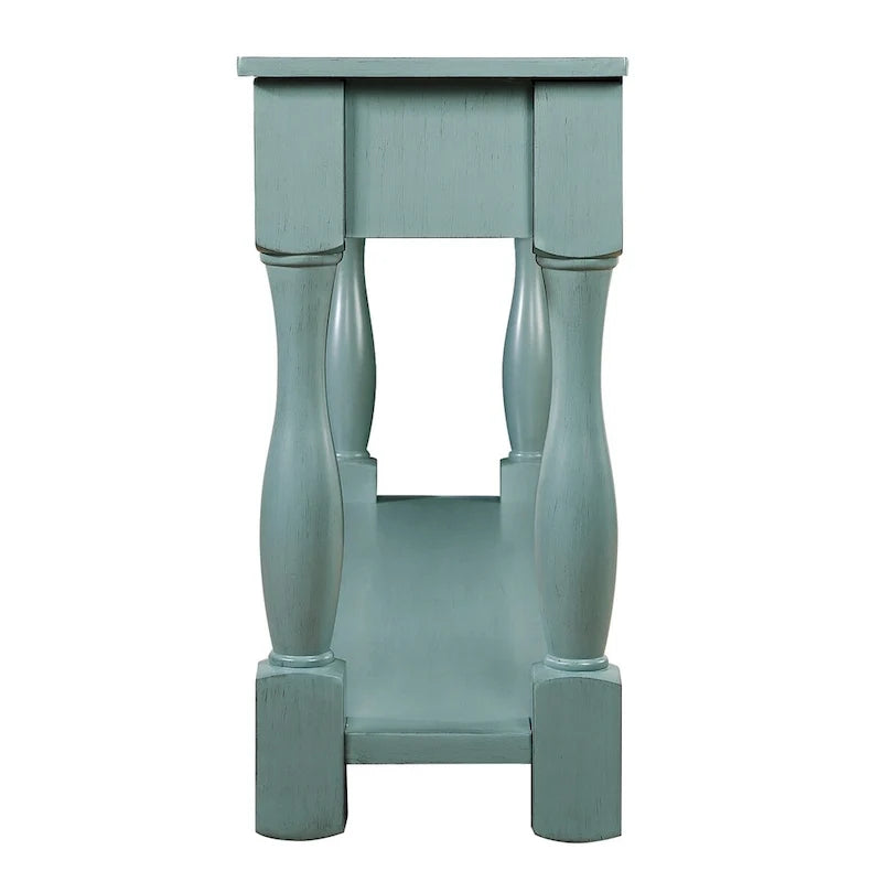Table console en bois avec 3 tiroirs et 1 étagère inférieure