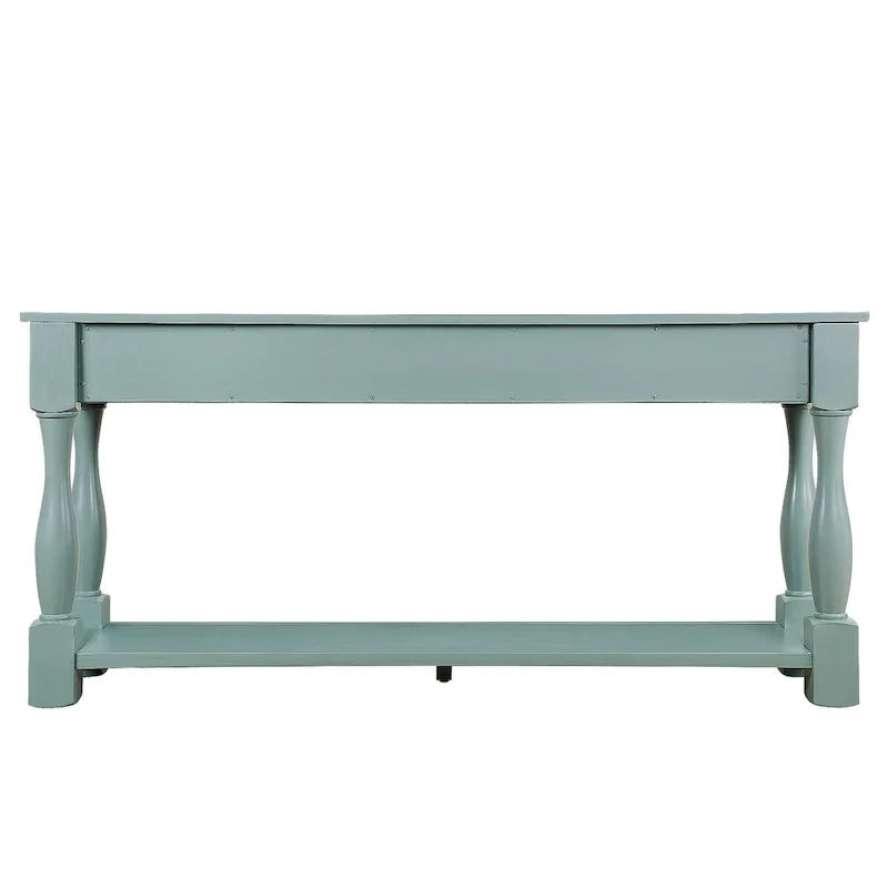 Table console en bois avec 3 tiroirs et 1 étagère inférieure