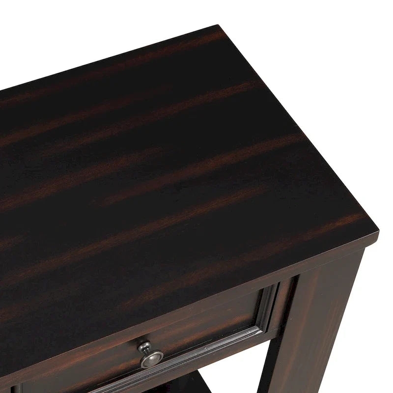 Mesa consola de madera de pino con 4 cajones y estante inferior para recibidor o pasillo