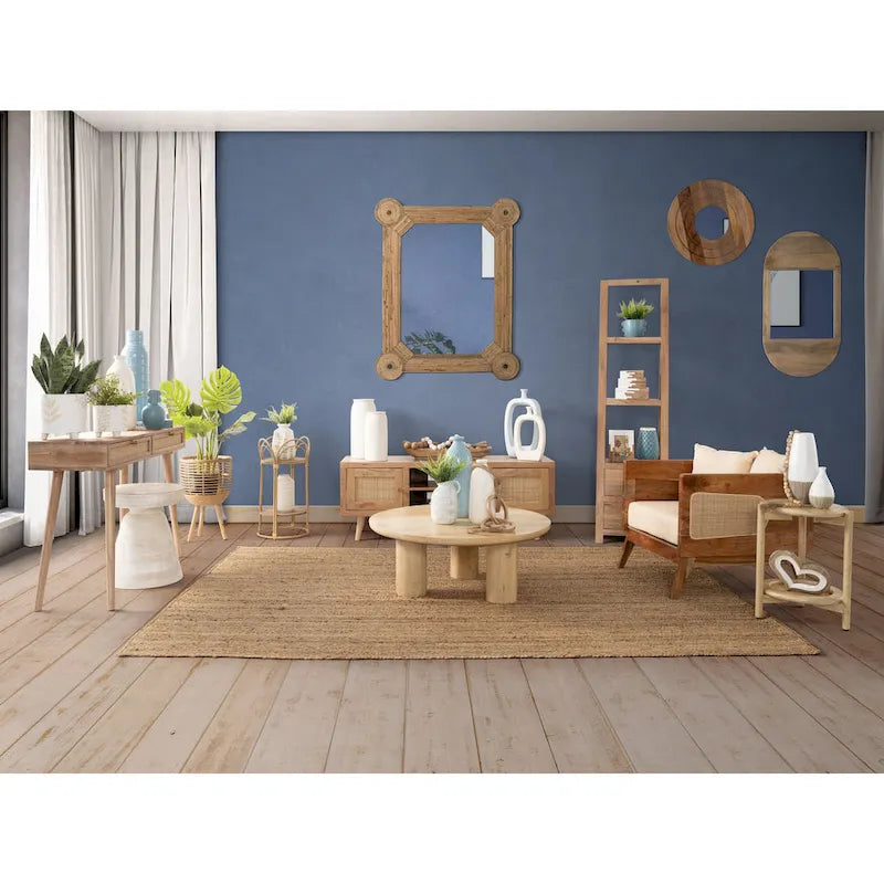 Elegante juego de mesas de centro de madera de mango estilo bohemio — Un imprescindible para un hogar moderno