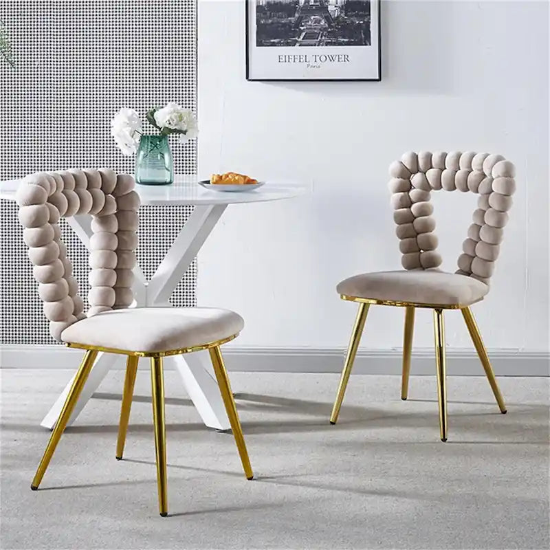 Moderne Esszimmerstühle mit Metallbeinen — 2er-Set