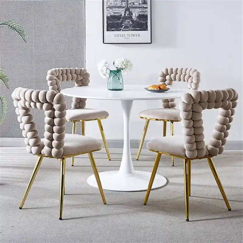 Moderne Esszimmerstühle mit Metallbeinen — 2er-Set