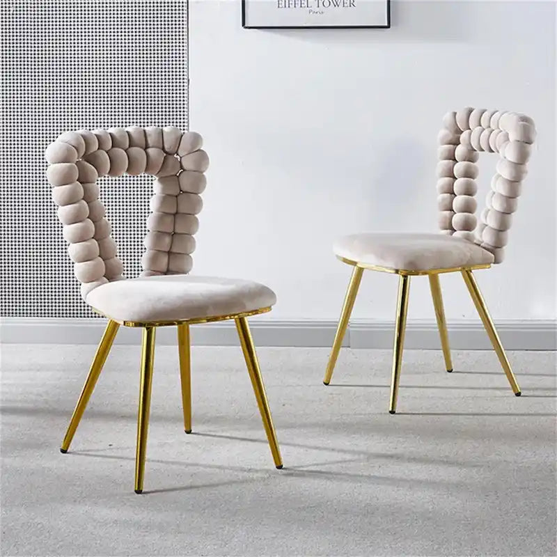 Moderne Esszimmerstühle mit Metallbeinen — 2er-Set