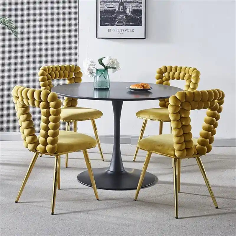 Chaises de salle à manger modernes à pieds métalliques — lot de deux