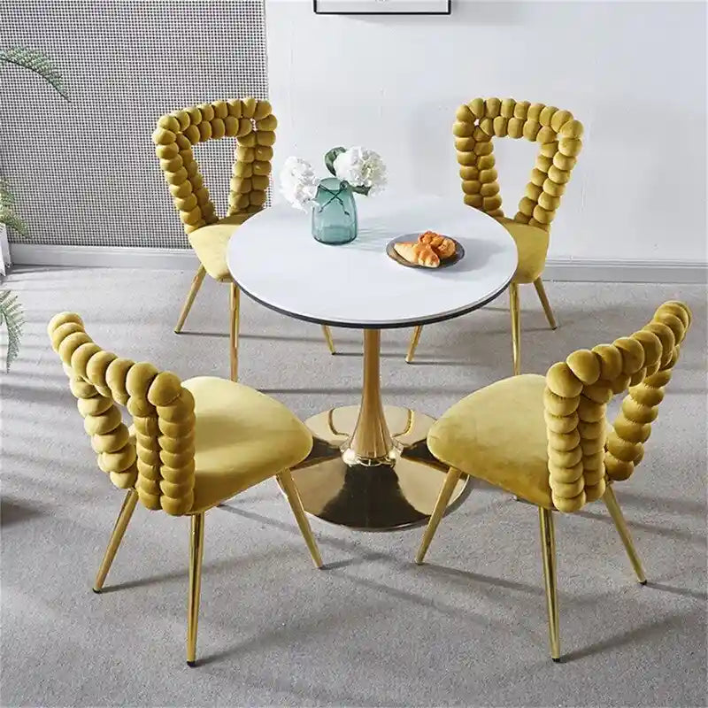 Moderne Esszimmerstühle mit Metallbeinen — 2er-Set