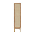 Armoire de rangement en lin, finition chêne (W 15 x H 60 x D 15 pouces)