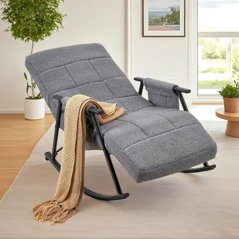 Sillón mecedora ajustable, sillón deslizante para guardería con respaldo alto ajustable y reposapiés