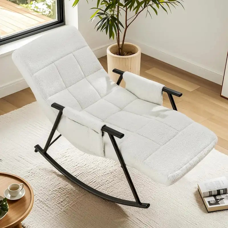 Sillón mecedora ajustable, sillón deslizante para guardería con respaldo alto ajustable y reposapiés
