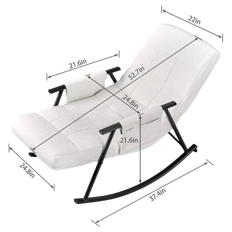 Sillón mecedora ajustable, sillón deslizante para guardería con respaldo alto ajustable y reposapiés