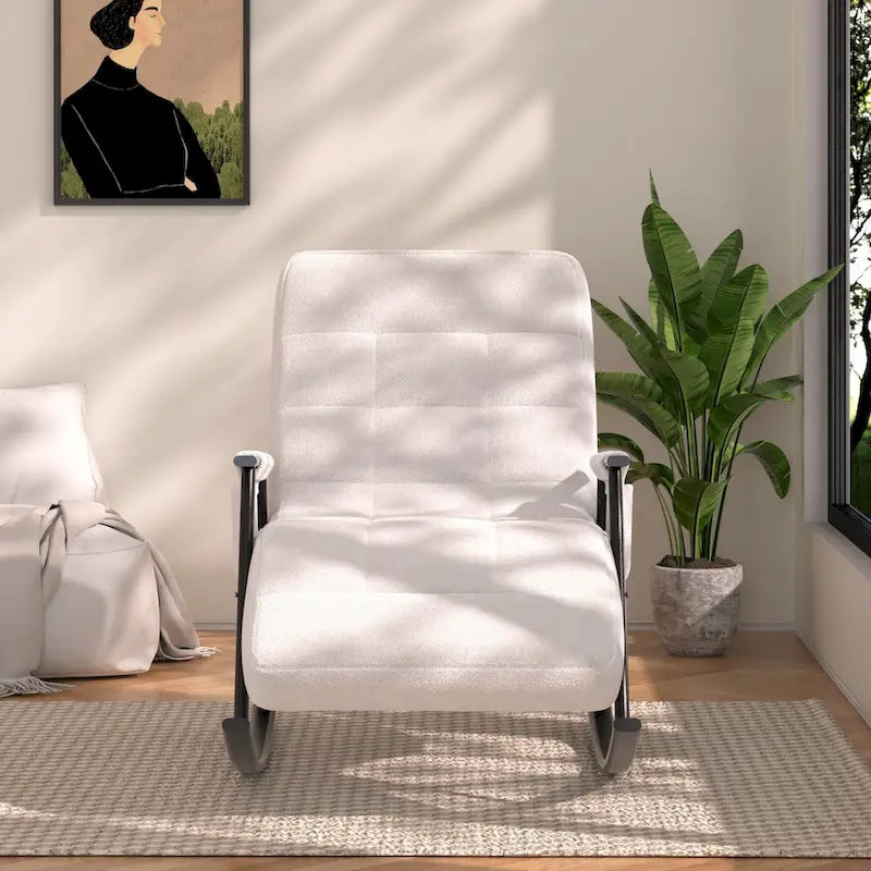 Sillón mecedora ajustable, sillón deslizante para guardería con respaldo alto ajustable y reposapiés
