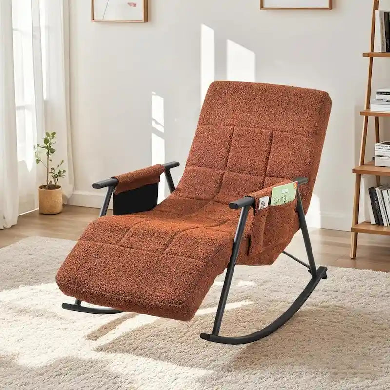 Sillón mecedora ajustable, sillón deslizante para guardería con respaldo alto ajustable y reposapiés