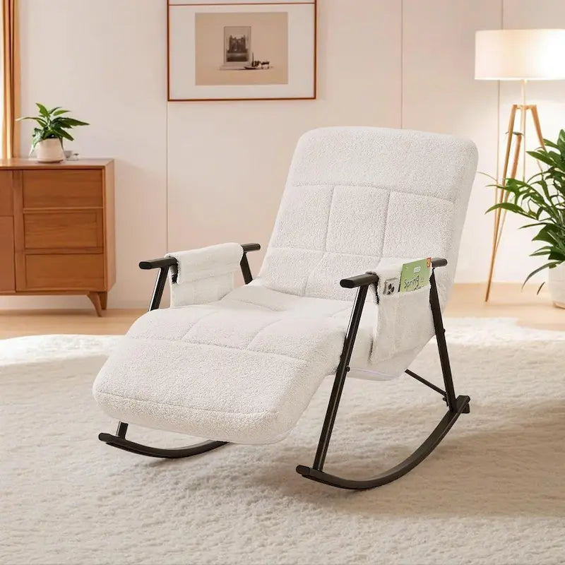 Sillón mecedora ajustable, sillón deslizante para guardería con respaldo alto ajustable y reposapiés