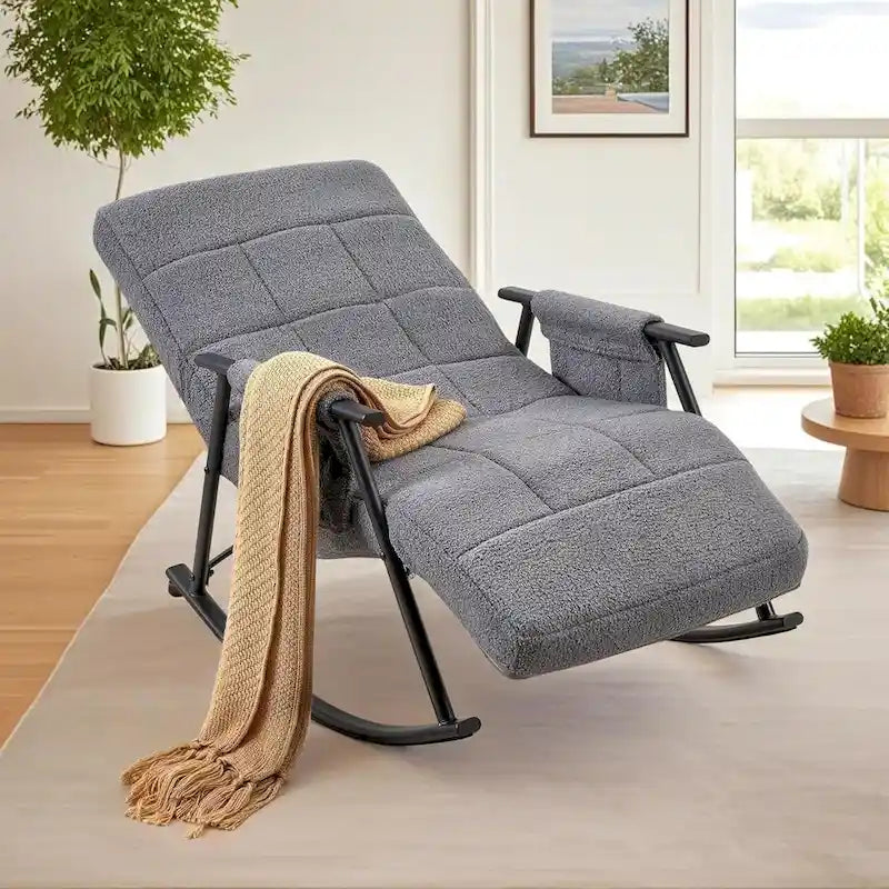 Sillón mecedora ajustable, sillón deslizante para guardería con respaldo alto ajustable y reposapiés
