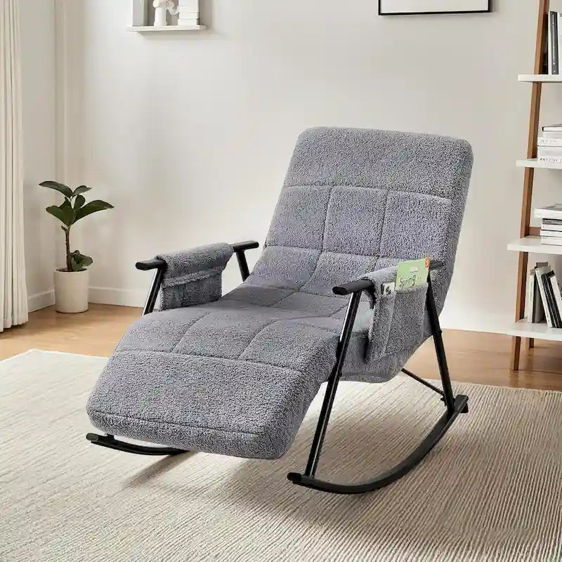 Sillón mecedora ajustable, sillón deslizante para guardería con respaldo alto ajustable y reposapiés
