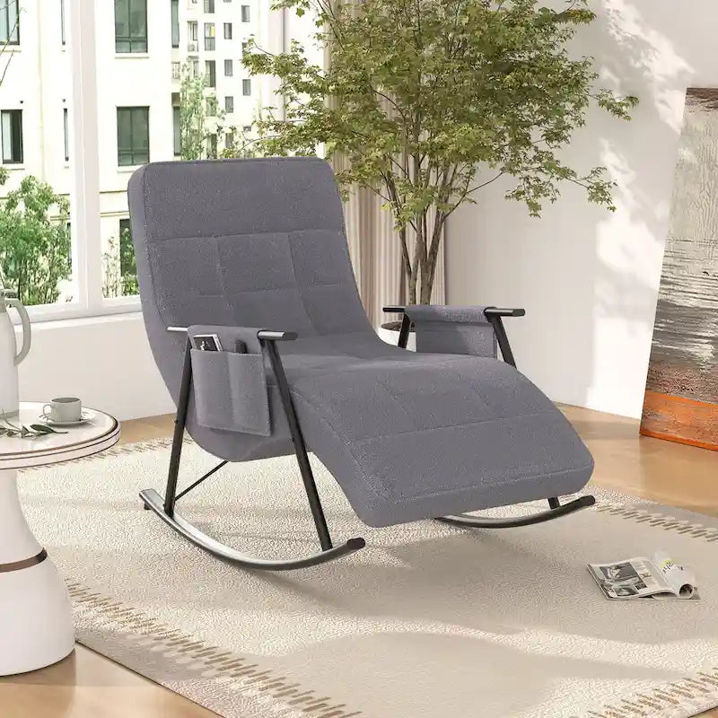 Sillón mecedora ajustable, sillón deslizante para guardería con respaldo alto ajustable y reposapiés