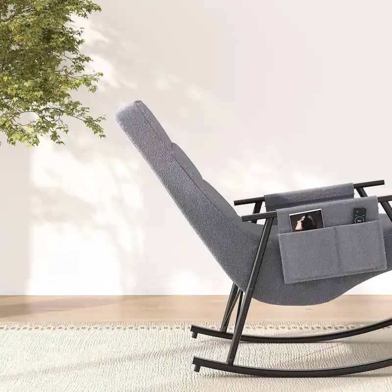 Sillón mecedora ajustable, sillón deslizante para guardería con respaldo alto ajustable y reposapiés